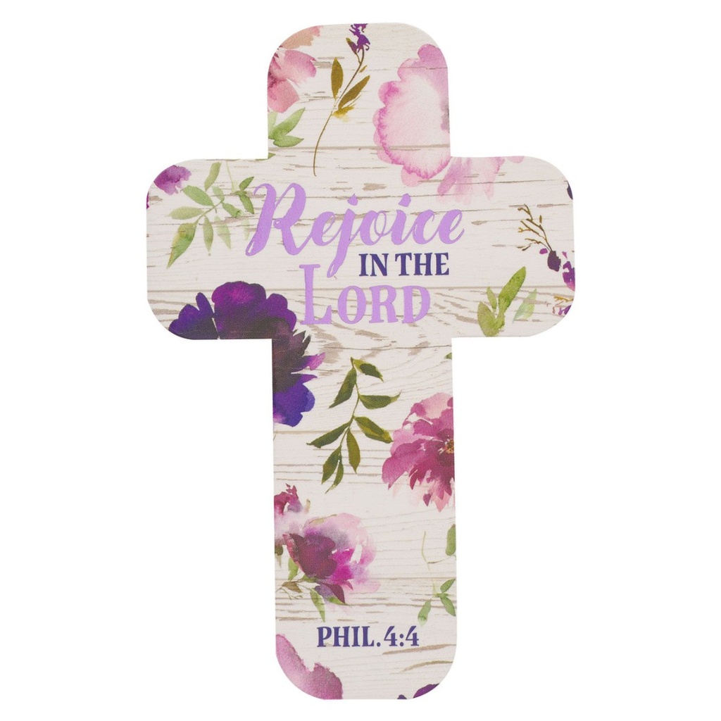 BMK Cross Rejoice In The Lord Purple Floral Single