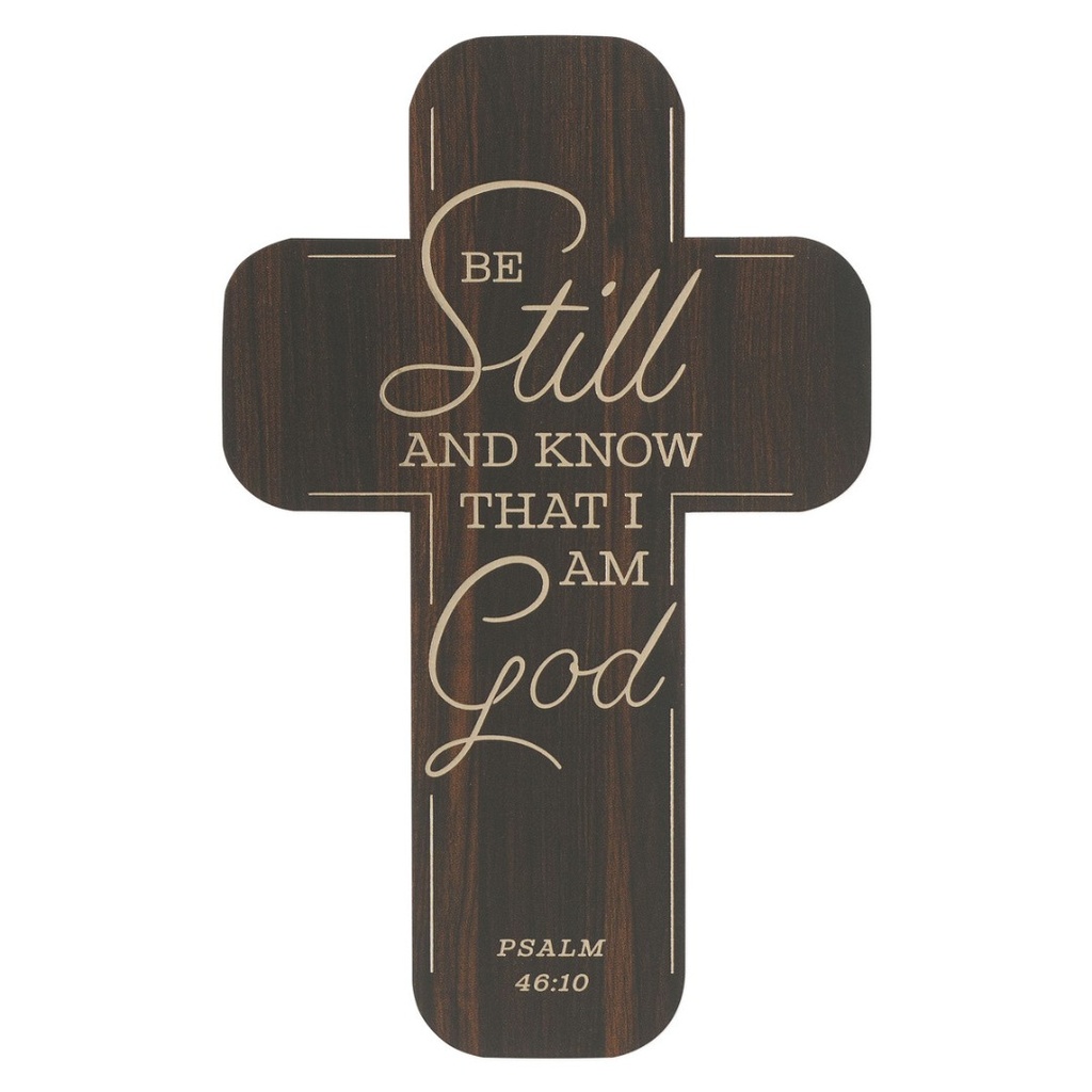 BMK Cross Be Still & Know Brown Woodgrain 12Pk