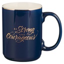 Mug Be Strong and Courageous Joshua 1:9 Navy
