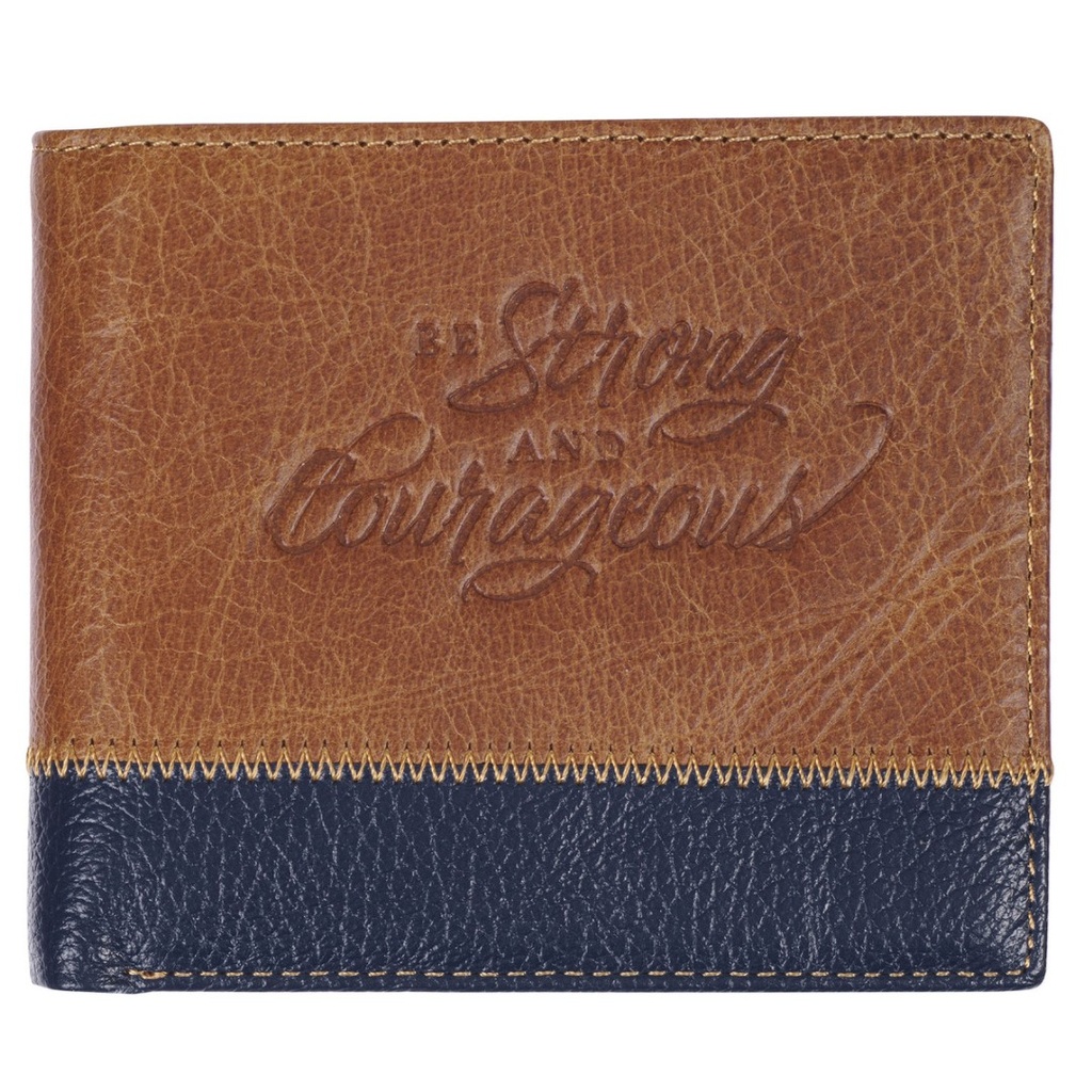 Wallet Leather Be Strong & Couragous Two Tone