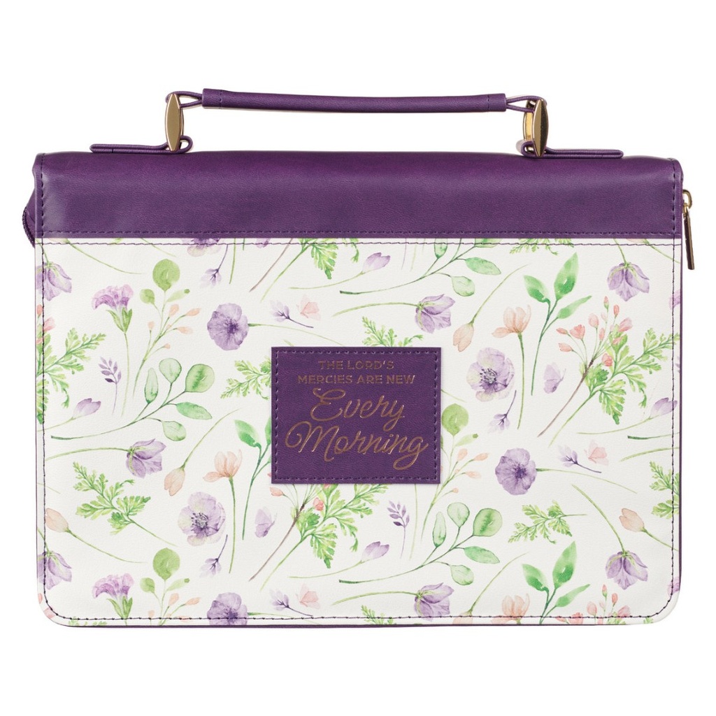 Bible Case Large Purple Blessed Lam 3:22-23
