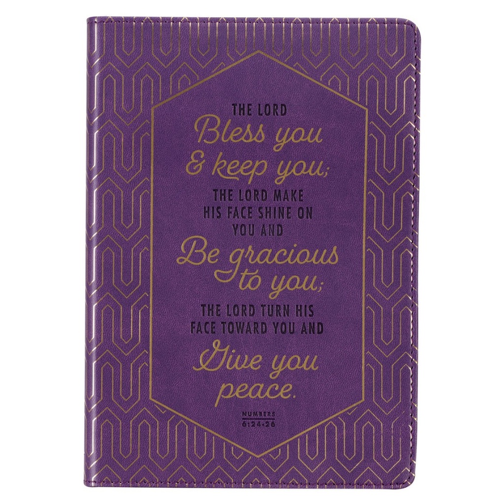 Journal Classic Lord Bless You Purple Faux Leather