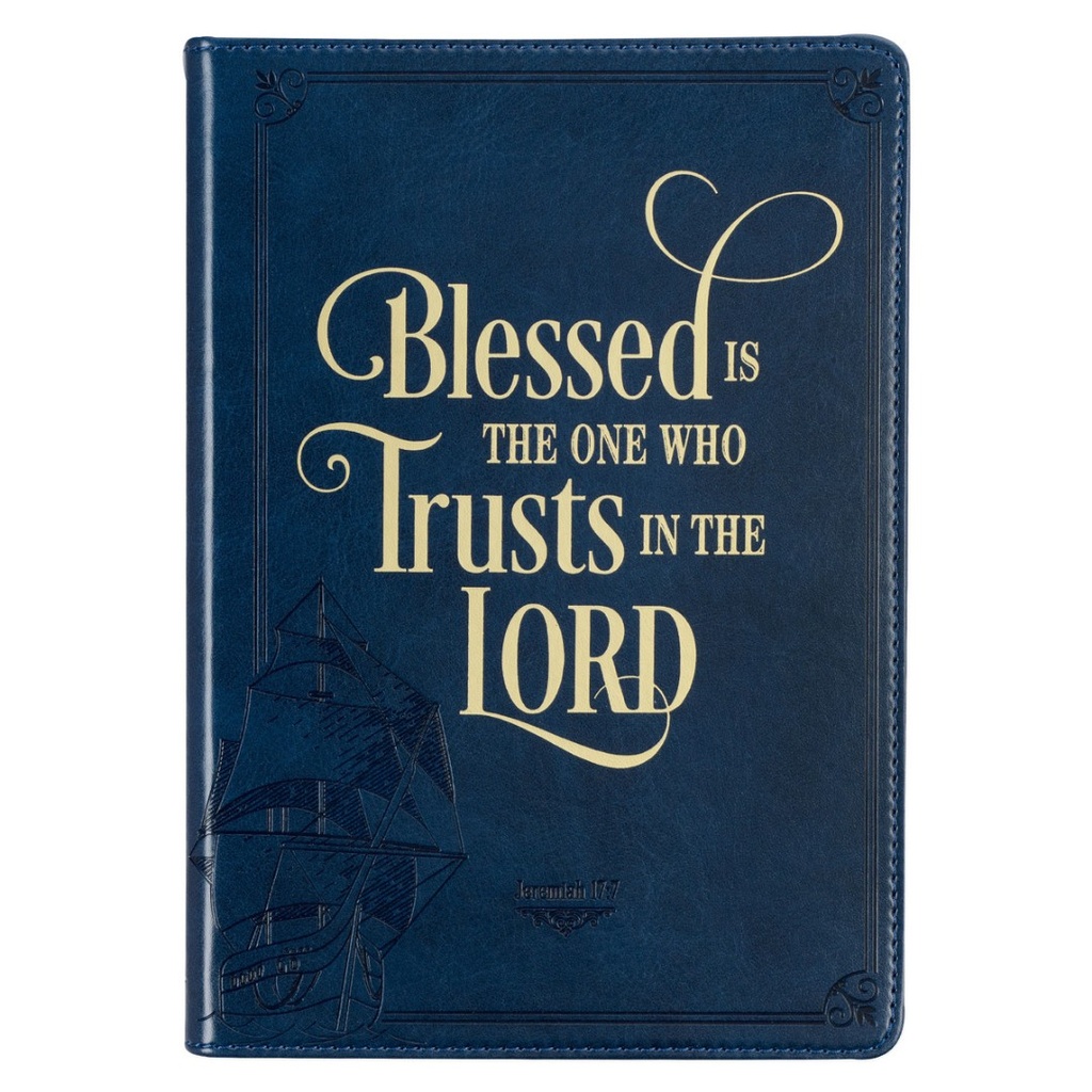 Journal Classic Blessed Is The One Blue Faux Leather (OP)