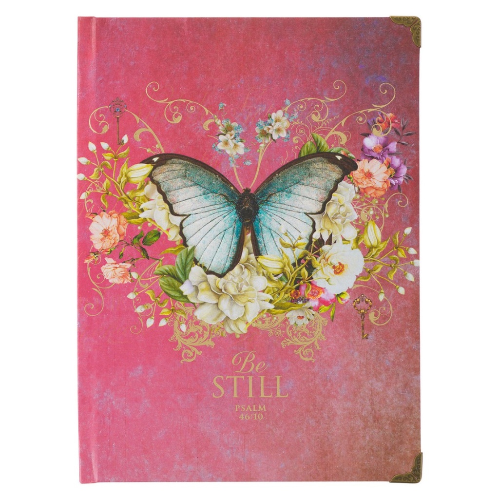 Journal Be Still Butterfly Pink Hardcover