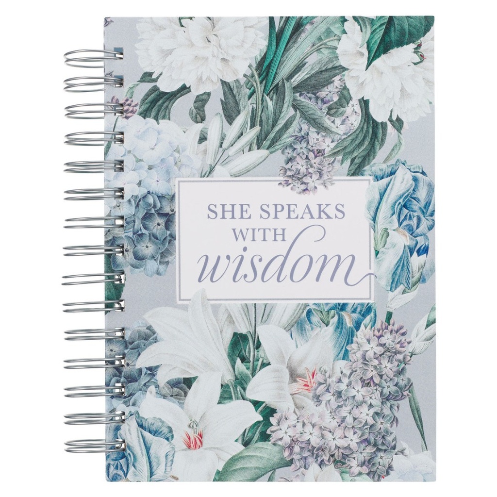 Journal She Speaks With Wisdom Green Wirebound