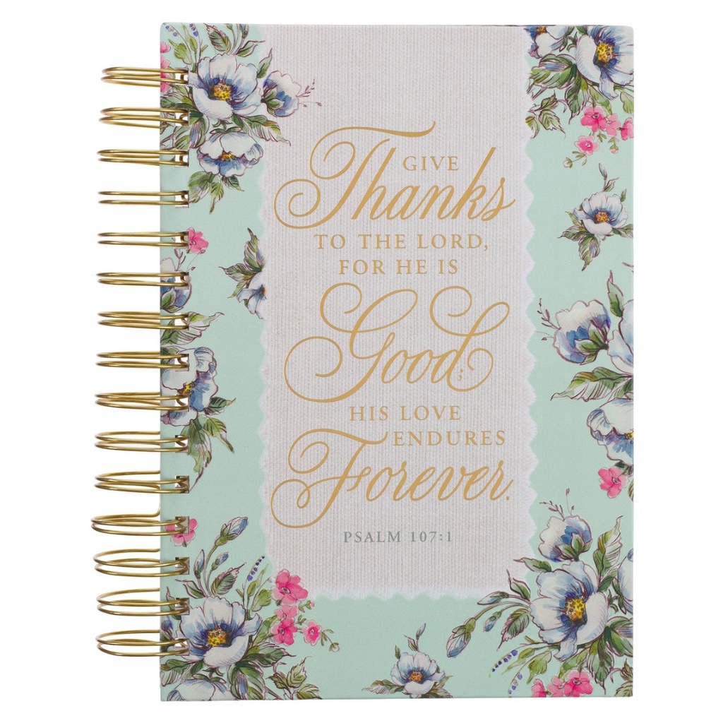 Journal Give Thanks White Lace Wirebound
