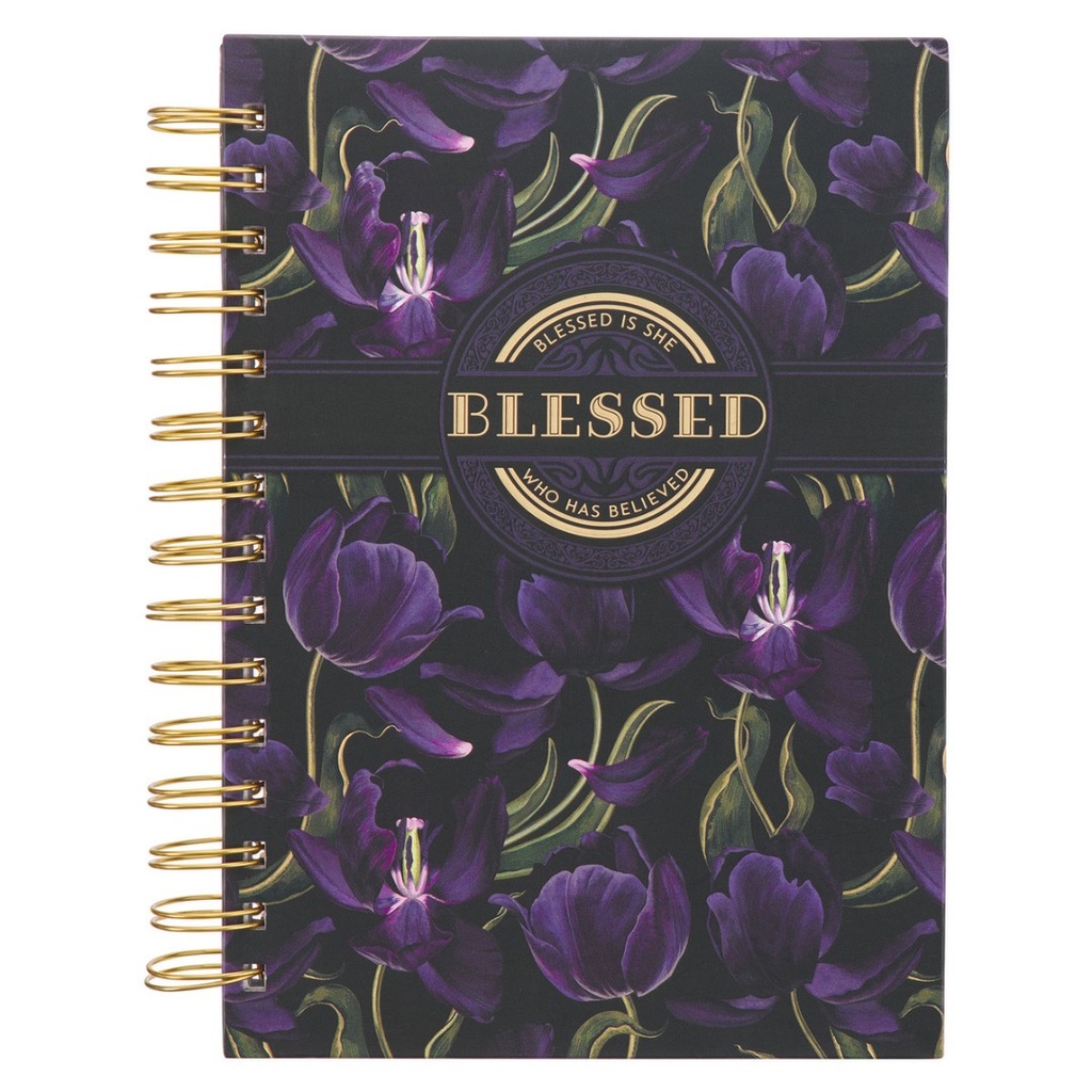 Journal Blessed Purple Tulip Wirebound