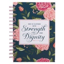 Journal Strength and Dignity Pink Rose Wirebound