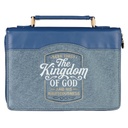 Bible Case Large Kingdom of God Blue Faux Leather