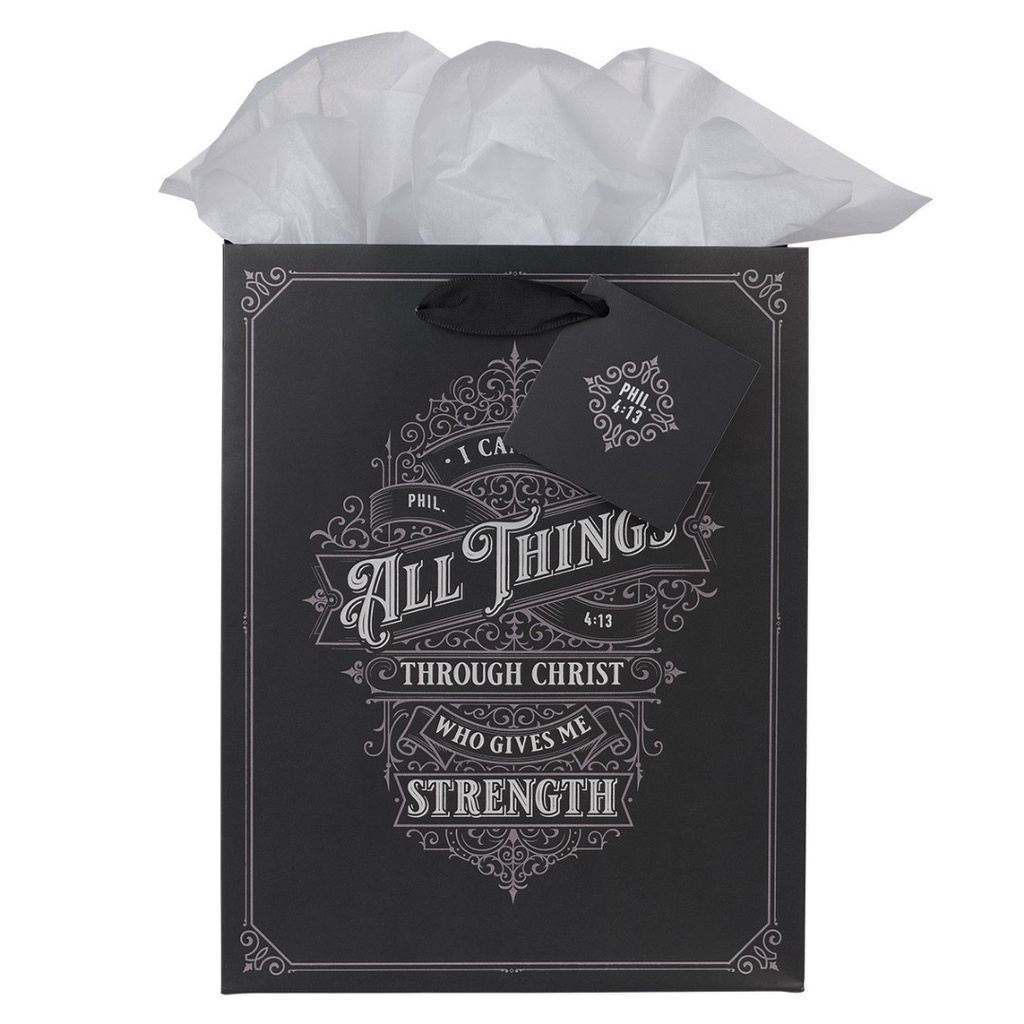 Gift Bag Medium All Things Through Christ Black
