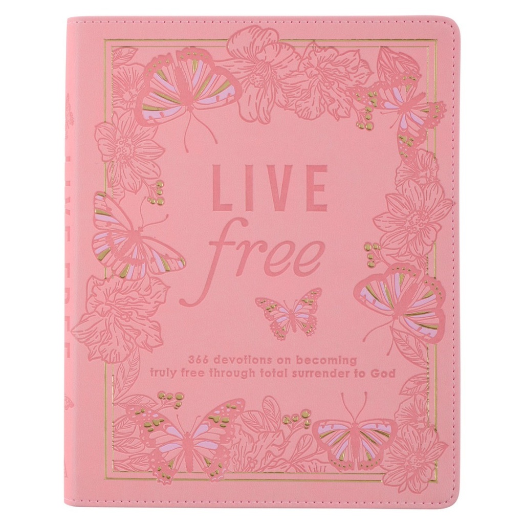 Live Free 366 Devotions Pink Faux Leather