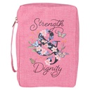 Bible Case Large Strength & Dignity Pink Canvas