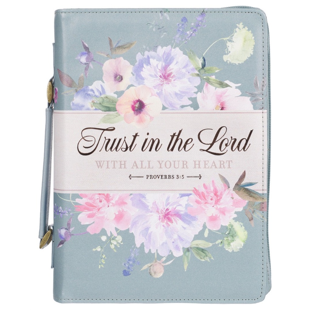 Bible Case Large Trust In The Lord Green Floral