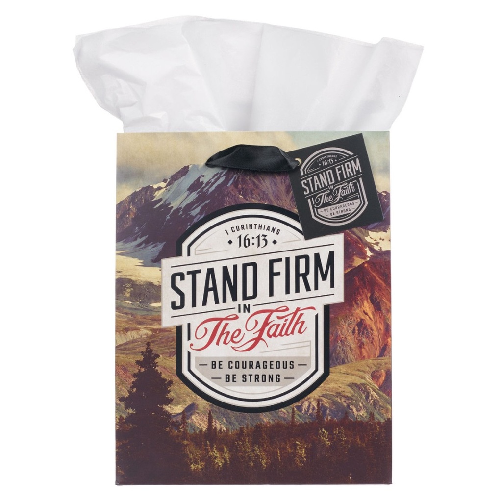Gift Bag Med Stand Firm In The Faith Mountains