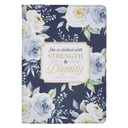 Journal Strength & Dignity Classic Blue Rose Zip