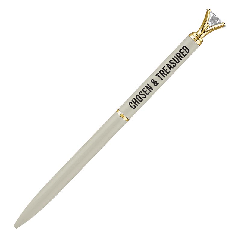 Mini Gem Pen Chosen & Treasured White