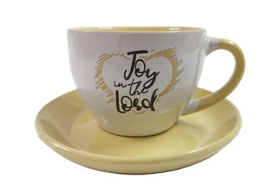 Mug With Plate Set Joy In The Lord