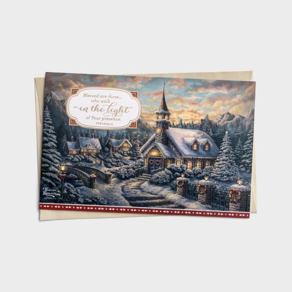 GC: Christmas Boxed T Kinkade Blessed Church (Dark Blue)