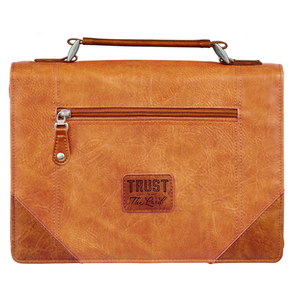 Bible Cover M Trust In The Lord Tan & Honey