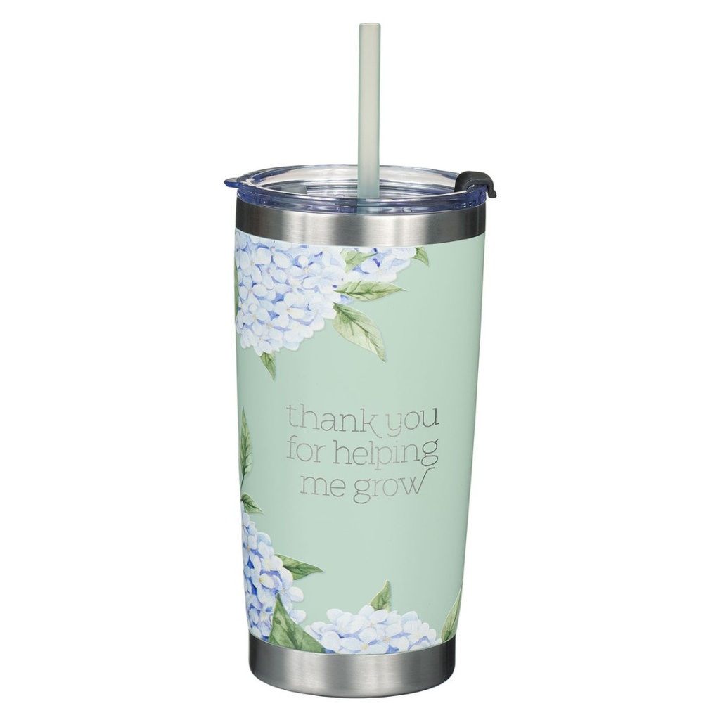 Tumbler Thank You For Helping Me Grow w/Straw