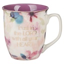 Mug Trust In The Lord Purple Bloom Ceramic