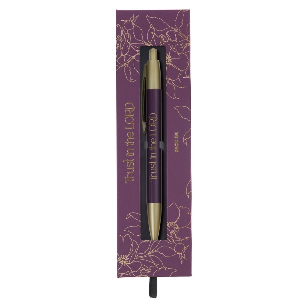 Gift Pen Trust In The Lord Purple Bloom