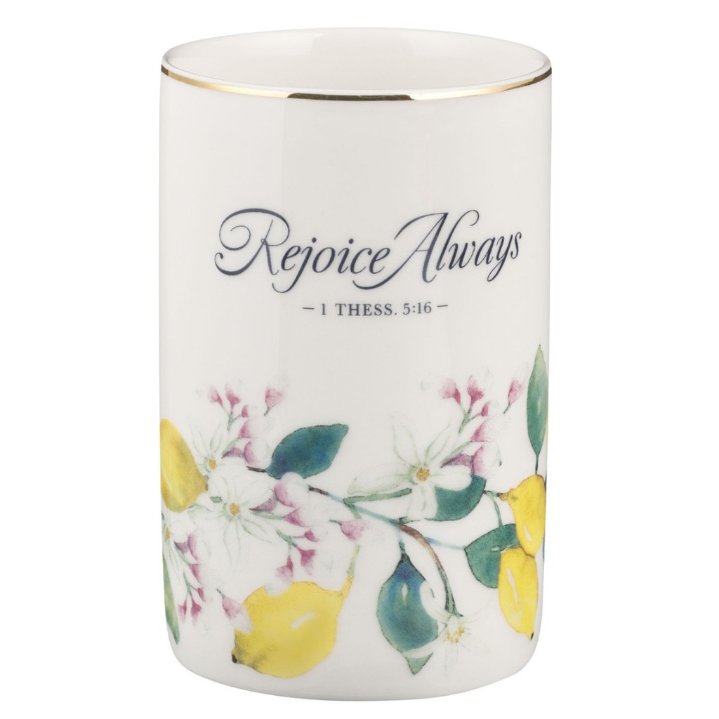 Table Vase Rejoice Always Lemons