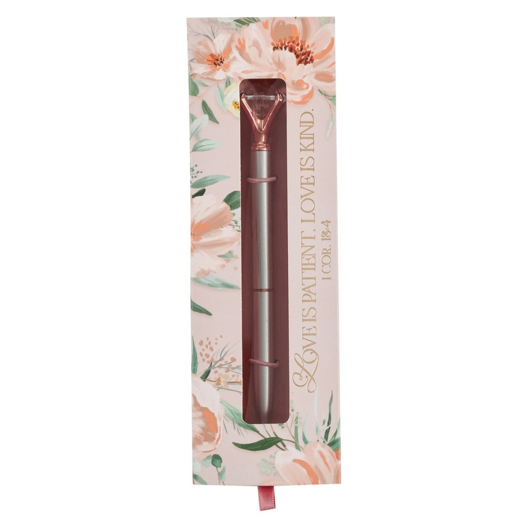 Gift Pen Love is Patient Peach Floral
