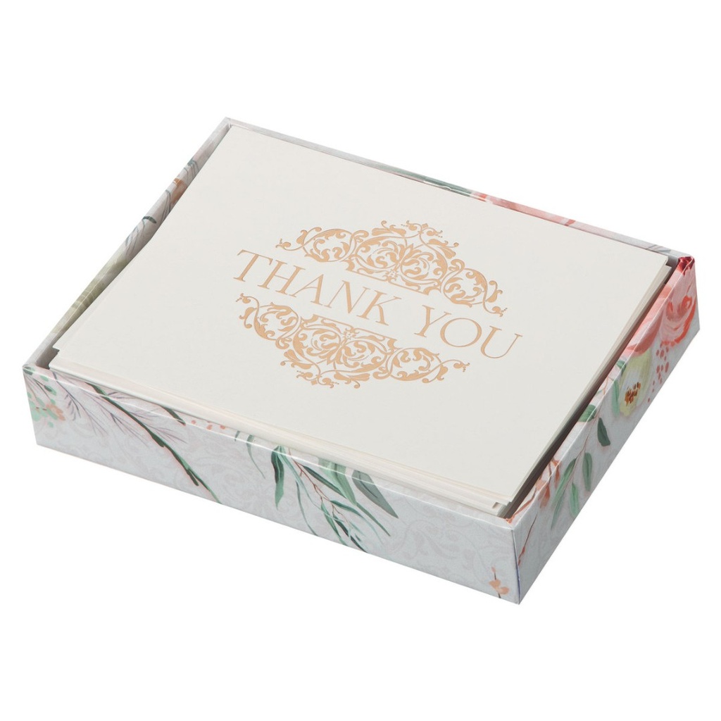Thank You Cards Peach Floral