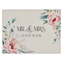 Guest Book Medium Mr & Mrs Peach Floral