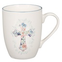 Mug Floral Cross White
