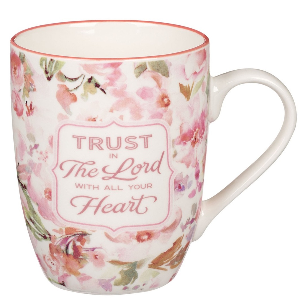 Mug Trust In Lord Pink Watercolour Floral 