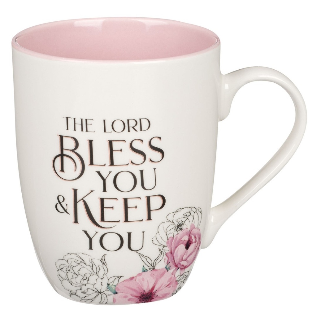 Mug Lord Bless You & Keep You Pink Floral