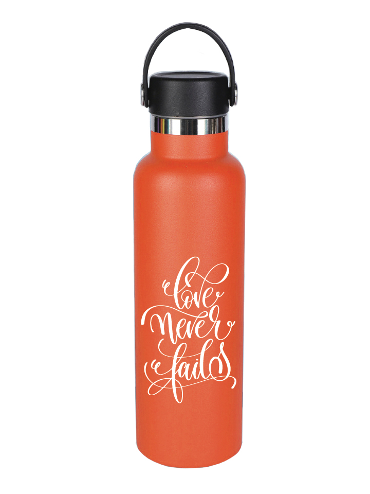 Thermos Bottle Love Never Fails Orange SS