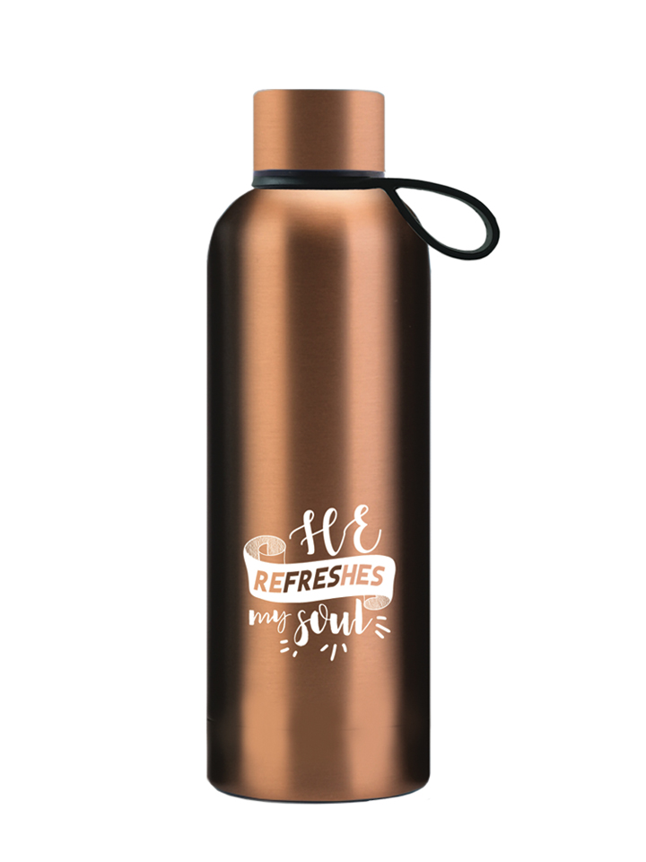 Thermos Bottle He Refreshes My Soul Bronze SS