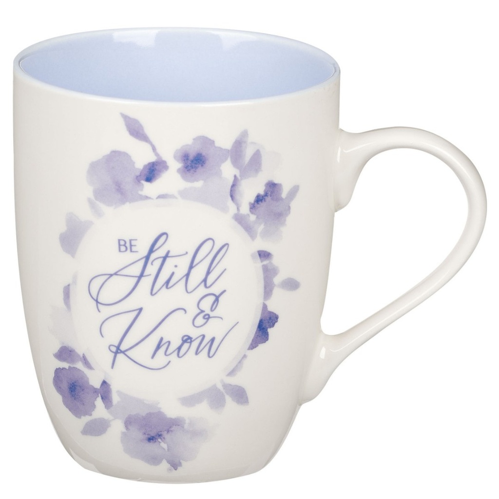 Mug Be Still & Know Blue Blooms