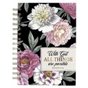 Journal With God All Things Are Possible Floral Large