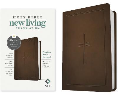 NLT Bible Compact Premium Value Filament Brown Cross