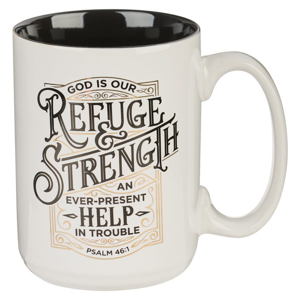 Mug Refuge & Strength Black/White
