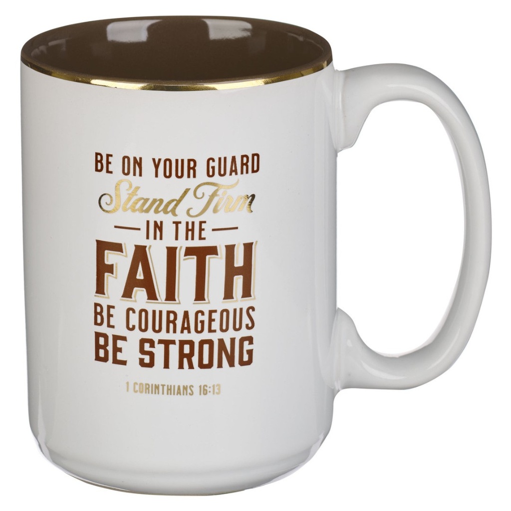 Mug Stand Firm In The Faith Brown/White