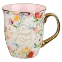 Mug Strength & Dignity Pastel Floral