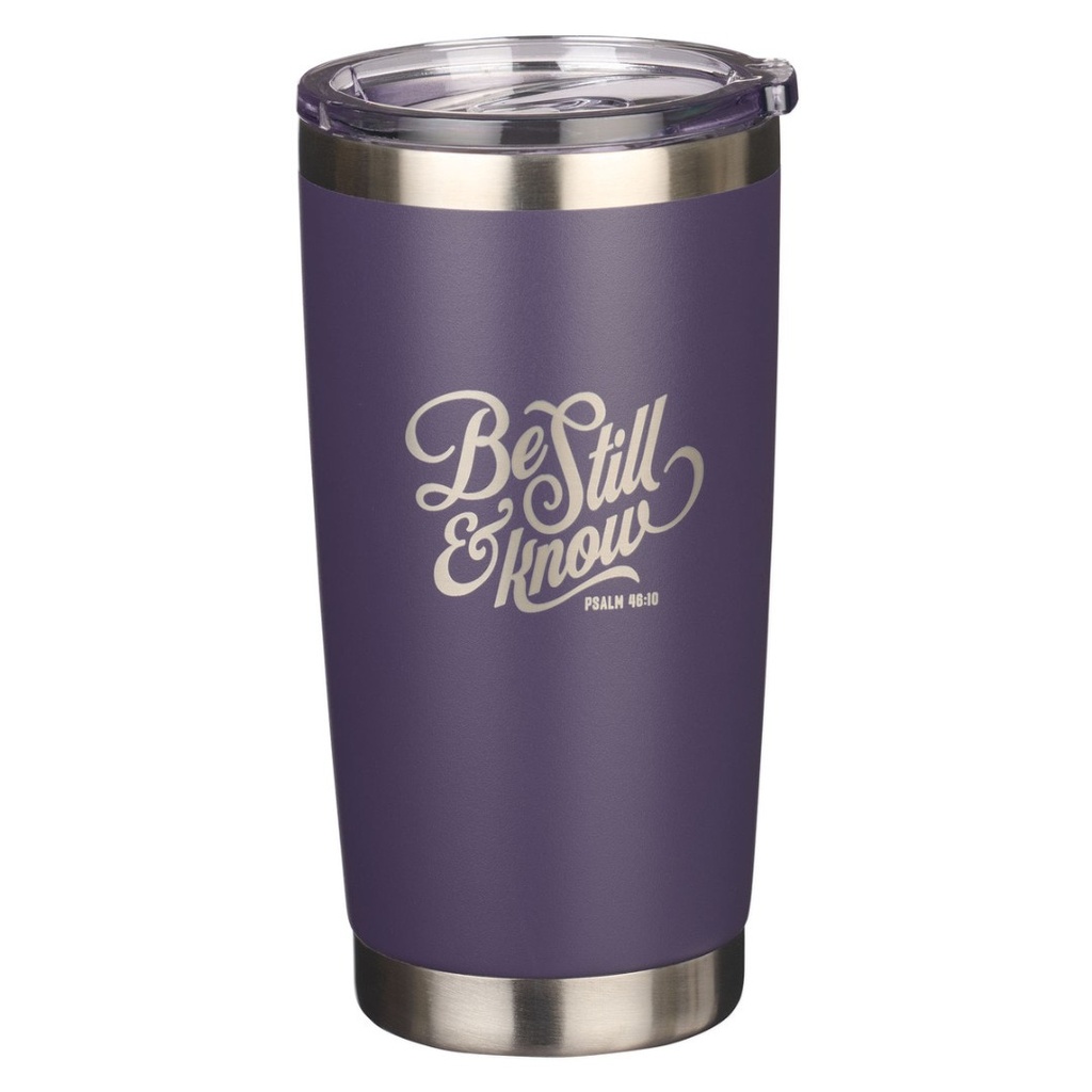 Travel Mug Be Still & Know Blue