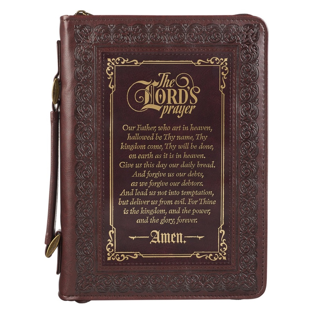 Bible Case Medium Lord's Prayer Brown