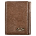 Wallet Ichthus Fish BrownTrifold