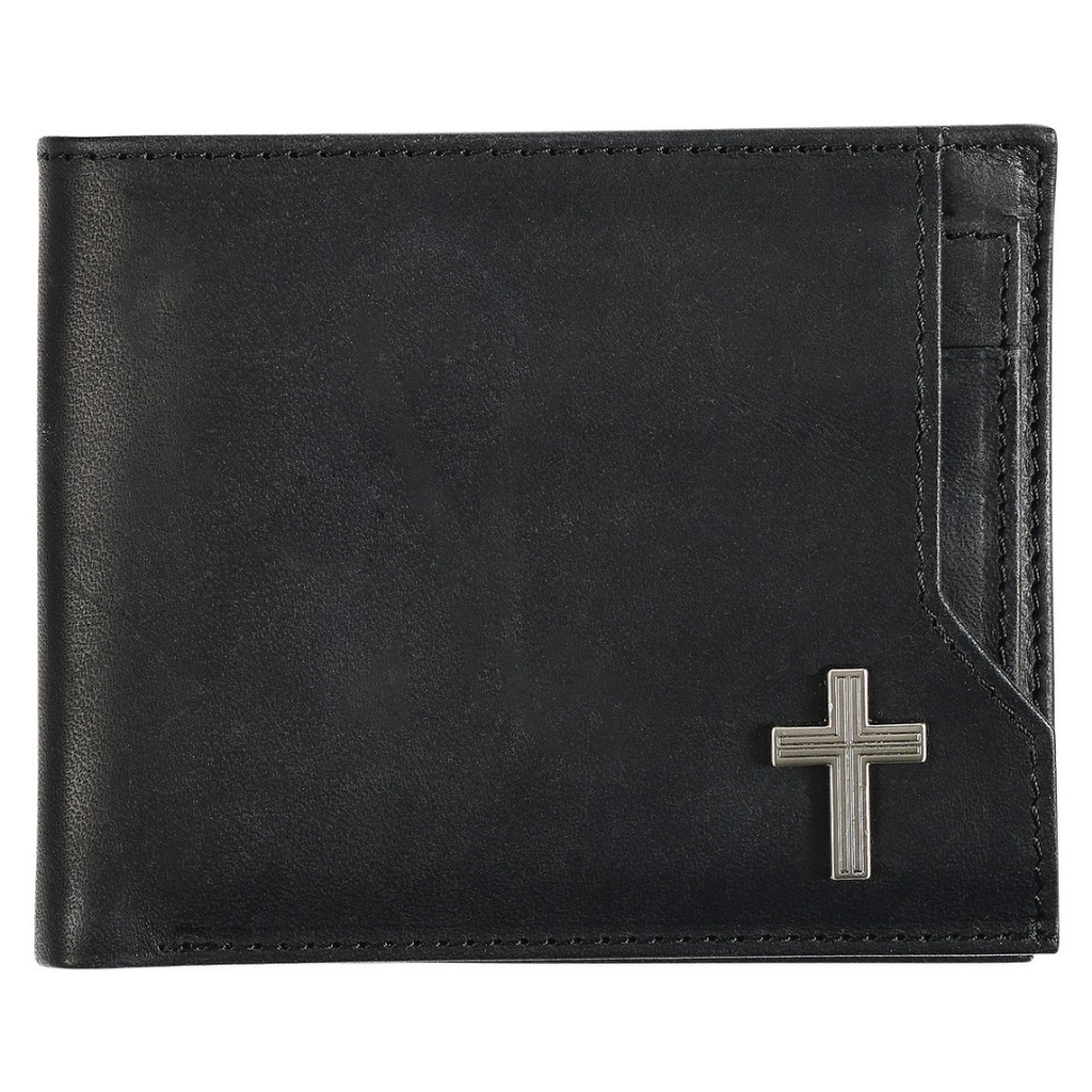 Wallet Silver Cross Black Genuine Leather