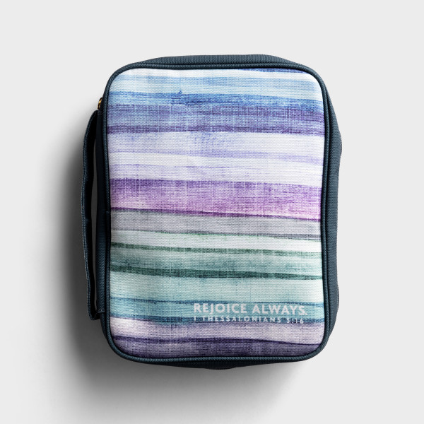 Bible Case Rejoice Always Blue Purple Canvas