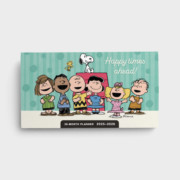 2025 28 Month Planner Peanuts Green