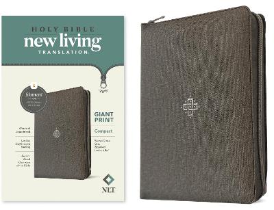 NLT Compact Giant Print Zip Bible Filament Gray I/L