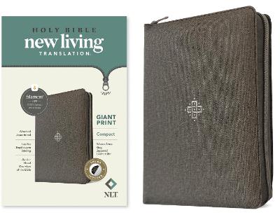 NLT Compact Giant Print Zip Bible Filament Gray Index