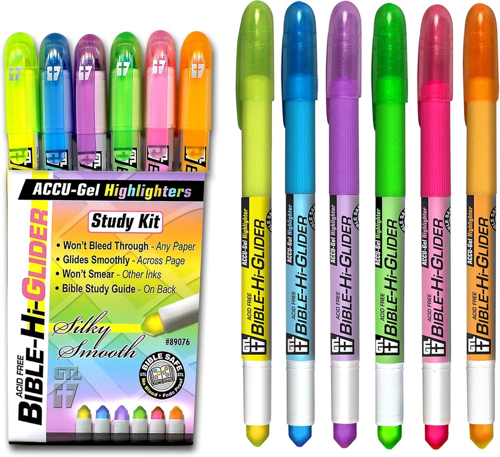 Highlighter Accu-Gel Bible Hi-Glider Study Kit 6
